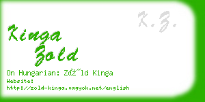 kinga zold business card